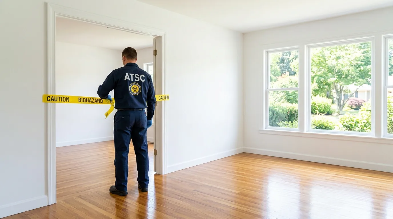 Certified biohazard cleanup crew performing Decomposition Cleanup in Lynnfield